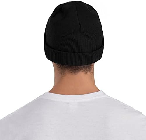 Тео Jamesејмс плетеше капа мека зимска гравчиња манжетни за череп -череп рибари рибари за мажи црни