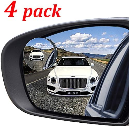 4 пакувања огледало за слепи точки, 2 тркалезно стакло со стакло без рамка на задниот поглед на задниот поглед на слепиот дел од огледало на