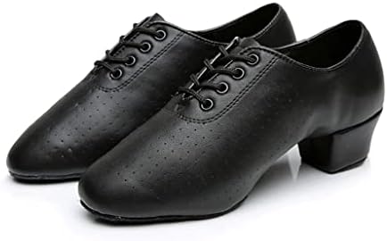 KXDFDC танцувачки чевли патики за жени дами чевли во сала за дишење кожа латински чевли црна
