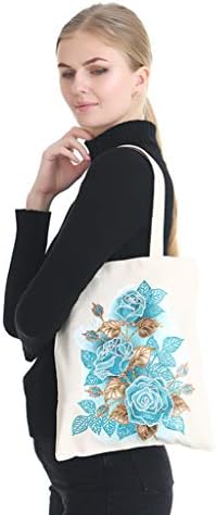 DIY 5D Дијамантски сликарски чанти комплети со сина роза што може да се користи за купување торбички торбички со рачка специјални