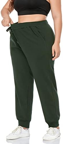 Zerdocean Womensенски плус големина руно, наредени џемпери, опуштено вежбање, атлетски џогер руно панталони