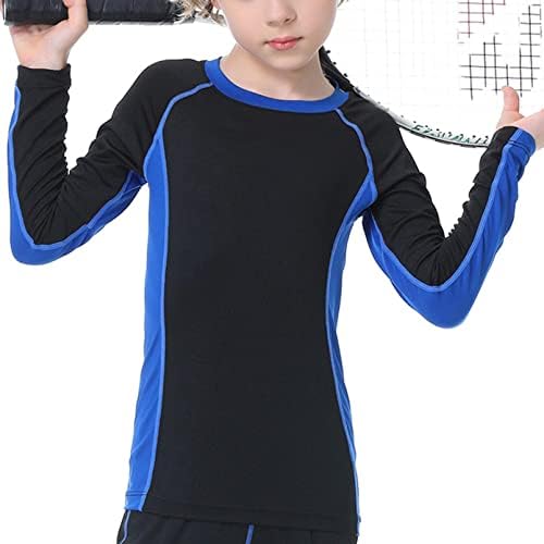 Кошарка за термичка компресија на момчињата на ИНХZOY, долги ракави, базен слој, атлетски фудбалски спортски спортови маица