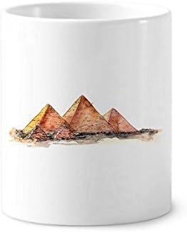 Египет пирамида од газа за заби за заби, држач за пенкало за керамички штанд -молив чаша