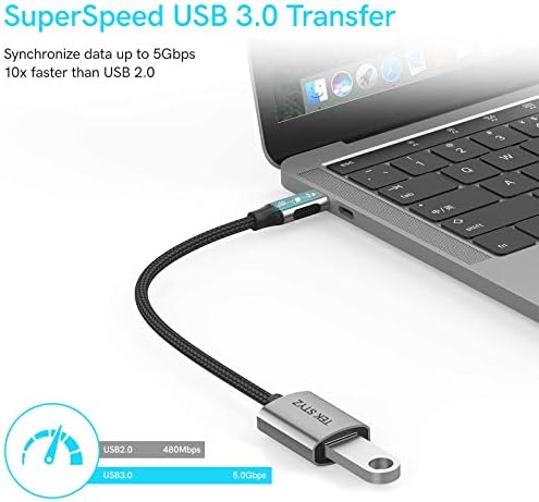 TEK Styz USB-C USB 3.0 адаптер компатибилен со вашиот LG 29WP50S-W OTG Type-C/PD машки USB 3.0 женски конвертор.