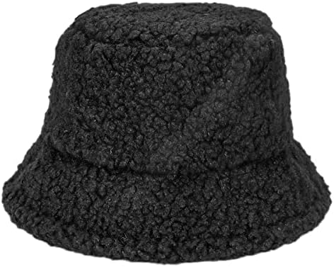 Нејасна капа за корпи за жени со крзно корпа капа меки топло меко зимско рибарско капаче крзно сонце капаче