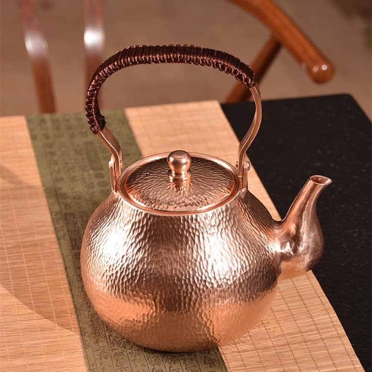 Kkekos рачно изработен бакарен чајник 1300ml чај котел Кинески чајник без облога за шпорет