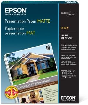 Epson S041062 Matte Presentation Haper, 27 bs., Matte, 8-1/2 x 11, бело