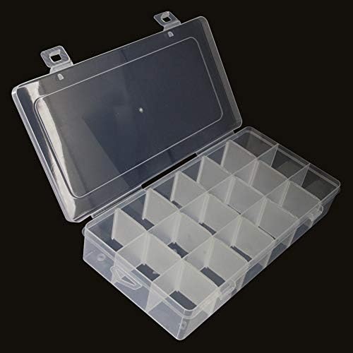 Bettomshin PP компонента кутија за складирање 230x118x42mm пластичен организатор прилагодлив контејнер 18 отстранливи решетки