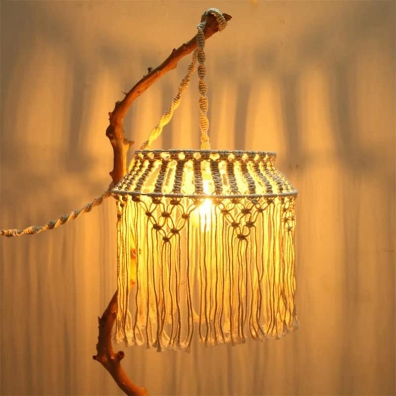 WSSBK рачно ткаени абажур лабачка лустер боемска спална соба декоративна ламба за приврзоци лесен покритие дома
