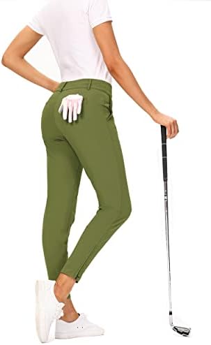 Hiverlay женски Pro голф панталони Брзо суви тенок лесен работен панталони со директен глужд, исто така, за пешачење или обични дами