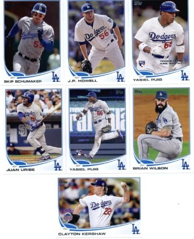 2013 Topps Baseball Cards Update Series- Los Angeles Dodgers Team MLB Trading Set - 14 Cards: US29 Scott Van Slyke RC US46 Yasiel Puig Record
