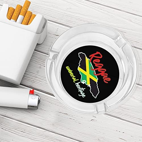 Реге Јамајка корени Музичка мапа со знаме стакло од пепелници за цигари за ветровито ѓубре може да печати фенси фиоки за пепел