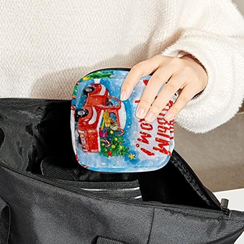 Санитарна торба за складирање на салфетка, торбичка за подлога, торбичка за подлога, мала торба за шминка, Божиќен автомобил