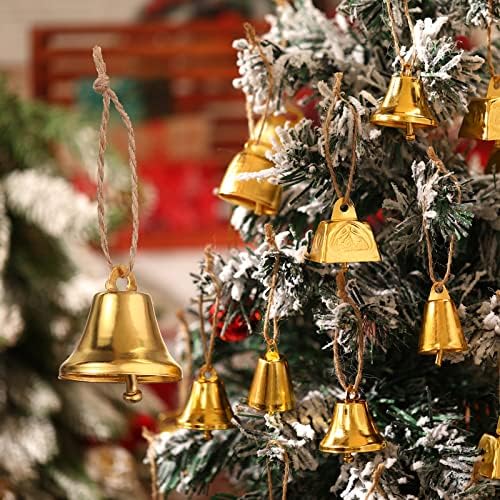 24 Парчиња Златни Ѕвона Од Џингл Занаети За Новогодишна Елка Декорација Креатори На Бучава Од Крави Висечки Ѕвона Гроздобер Декор