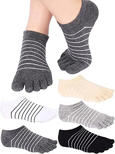 5 Пара Пруги Чорапи Со Пет Прсти Чорапи Со Низок Крој Шарени Чорапи За Жени Материјали За Девојки