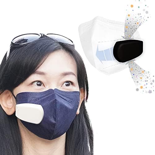 ЈККЛ клип-на маска вентилатор за здив лесно. Повлечете валкан воздух, поминете низ вашата маска и дувајте повеќе свеж прочистен воздух во