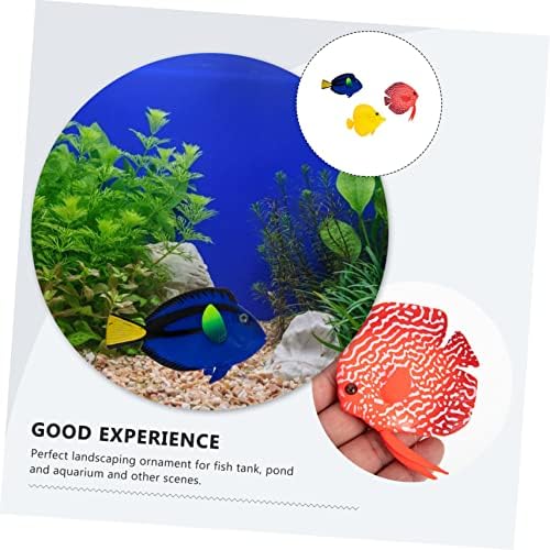 Јардве 3 парчиња Прозрачна Вештачка Риба Животински Декор Океански Декор Силиконски Играчки Вештачки пара Морски Украс Тропски Рибни Играчки