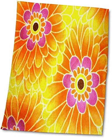 3drose Florene Retro - Ретро портокалова поп цветни цвеќиња - крпи
