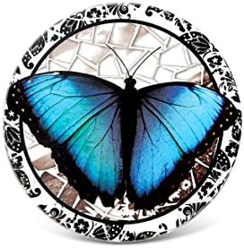 Кота Глобал Сина Пеперутка Керамички Подлога, 4 Инчен Сложена &засилувач; Прецизен Детали Уметност Рачно Изработени Декоративни Пиење