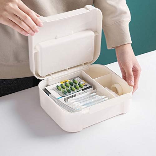 Cabilock Мал сад за складирање прва помош кутија за складирање кутија за чување двојни слоеви козметика за медицина, држач за итни