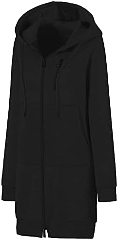 Chrisuno Womensенски плус големина Обичен поштенски качулка со долги џемпери од туника, руно јакни