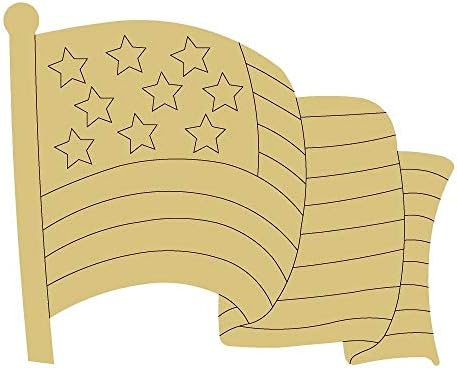 Дизајн на знаме од линии Исеченост Недовршено дрво знаме САД 4 -ти јули Слобода Америка, врата закачалка МДФ форма на платно стил 5 уметност