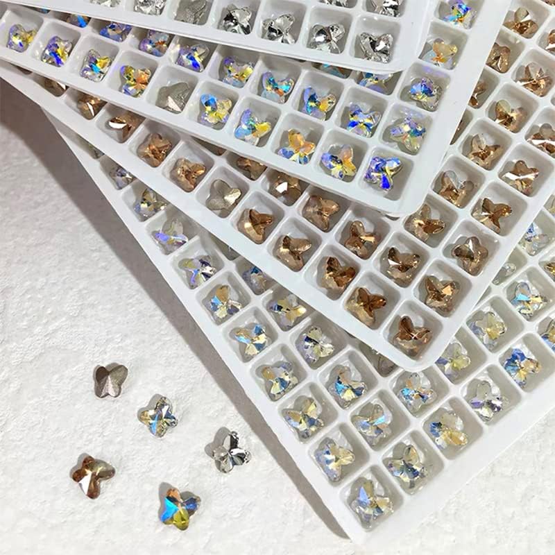 5мм мини точка пеперутка ринестон Сјаен кристал камен лето 3Д нокти за декорации за декорација 30/100 парчиња