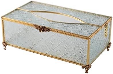 N/N/A златен мозочен удар Калофан Ткиво кутија бакарна лента Декоративна врежана кутија за складирање Дома декор (Боја: А, големина
