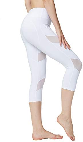 Онгасофт со висока половината на јога капри мелења за мрежни мрежи за жени меко затегнување на тренингот исечени панталони