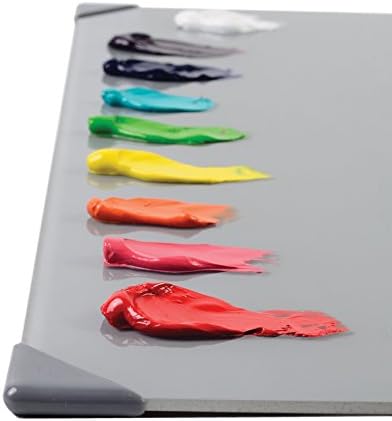 Палета за уметници со нови бран стакло | Неутрална сива боја, 12 x 16 инчи, палета на бои, палета за сликање, стаклена палета, за