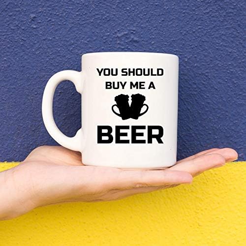 Пиво чаша за пиво - треба да ми купите пиво - смешни алкохолни алкохолни хмелки, пиење пијан бели чаши чаши