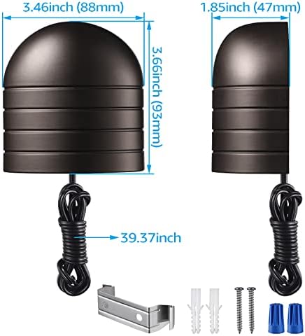 LEONLITE 12-пакувања LED светла со низок напон, ултра светла ограда надолу светла, пакет за светло за шиење со 20-пакувања водоотпорни жици
