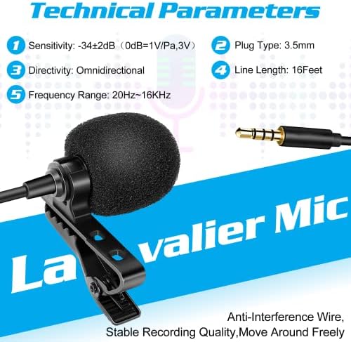 Професионална оценка лавалиер лапел микрофон за huawei Уживајте во 20 5G компатибилни со iPhone телефон или блогирање на фотоапарати кои го блогираат