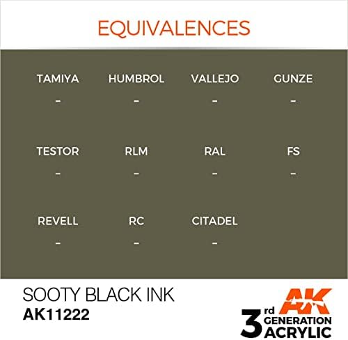 АК акрилици 3gen AK11222 Sooty Black Ink
