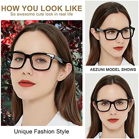 Aezuni Голем квадратни очила за читање жени трендовски читатели 1.0 1,5 2.0 2.5 3.0 3.5