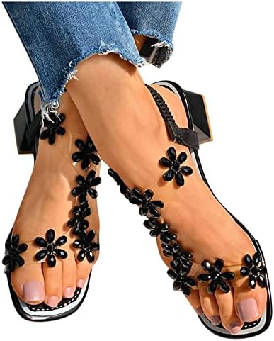 Модни сандали на ринестон за жени t-strap bohemia sandal sundal shipeted slip на слајдови Сандали плажа сандали влечки