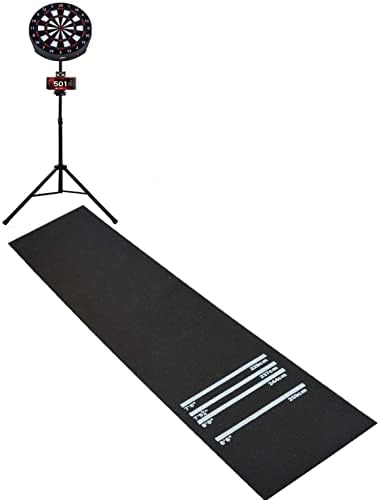 Nisorpa Rubber Dart Mat, 9,8 x 2ft Dart Mat со линија за фрлање, не -лизгање професионален гумен тепих, тешка линија за фрлање, изолирано тротоарите за игра за играта Dart Game