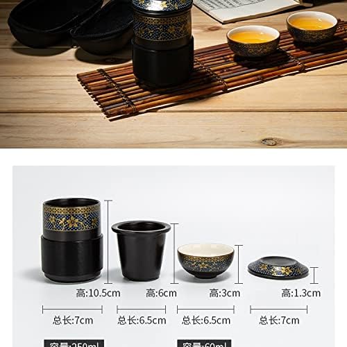 Чајник керамички чајник чајници за патувања за патувања со чај со рачно изработени преносни садови за чај и чаша сет со туристичка