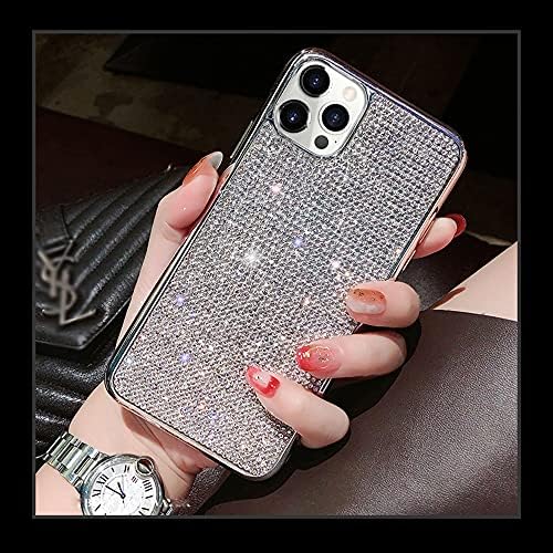 Luvi компатибилен со симпатична iPhone 13 Pro Bling Diamond Case Glitter за жени 3D Rhinestone Crystal Sparky Sparkly Protective Cover
