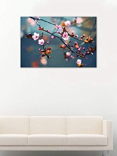 999STORE дрвени врамени печатени убави цветни јапонски цреши сакура платно сликарство