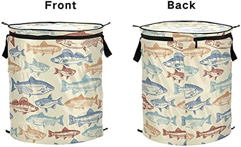 Морска риба Попргнете го алиштата за перење со капакот за складирање на капакот за складирање на капакот за простории за кампување за кампување