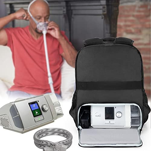 Curmio CPAP ранецот компатибилен со ResMed Air Sense 9, Air Sense 10, CPAP Travel Tagn со лента за багаж, компатибилна со машината и додатоците