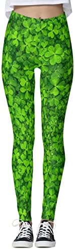 Денот на жената Свети Патрик Ирски Зелени Шамрок Хеланки Атлетски Хеланки Кревање Задник Ултра Мека Слаба Панталона
