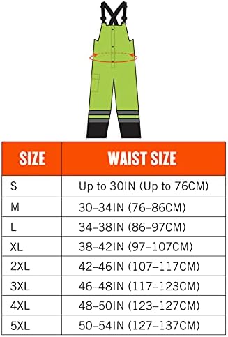 Ergodyne unisex возрасни hi-vis класа e hi vis rain bibs црно дно, жолто, xx-големи нас