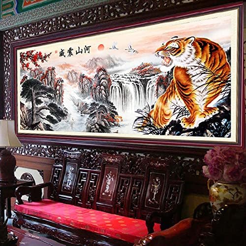 ZGMAXCL 5D DIY Дијамантски комплети за сликање за возрасни и деца околу целосна вежба тигар и пејзаж кристал со голема големина wallиден декор за спална соба занаетчиска з?
