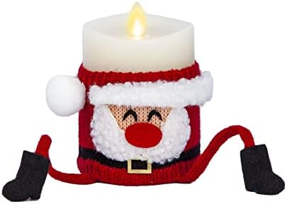 Catchless Candle Co. Од Луминара, безмилосна предводена свеќа што се движи со пламен столб со одвојлив одморен џемпер од санта,