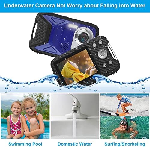 Водоотпорна дигитална камера 1080p 21MP подводна детска камера со 2,8 LCD екран 8x дигитален зум на дигитална точка за полнење и снимање