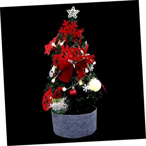 Cabilock Mini елка на новогодишно украсување украси украси за украси вештачки, пара таблета Божиќна декорација Минијатурна борба за борови