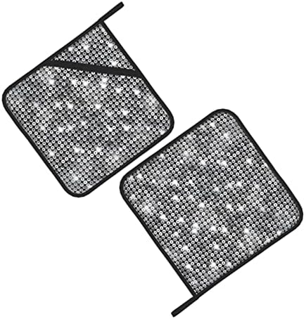 Сребрена секвенска форма на искра 2 држачи за садови за кујнски држачи за отпорни на топлина поставуваат држачи за садови за садови за печење