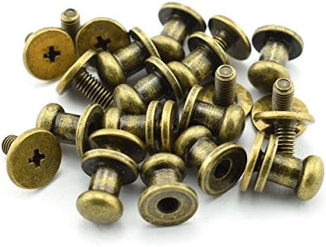 LQ Industrial 12 Pack Bronze Round Filips Head Button Stud Stud Sud Stude Sud Stude 6x8x8mm Chicago завртки за нокти за занаетчиски